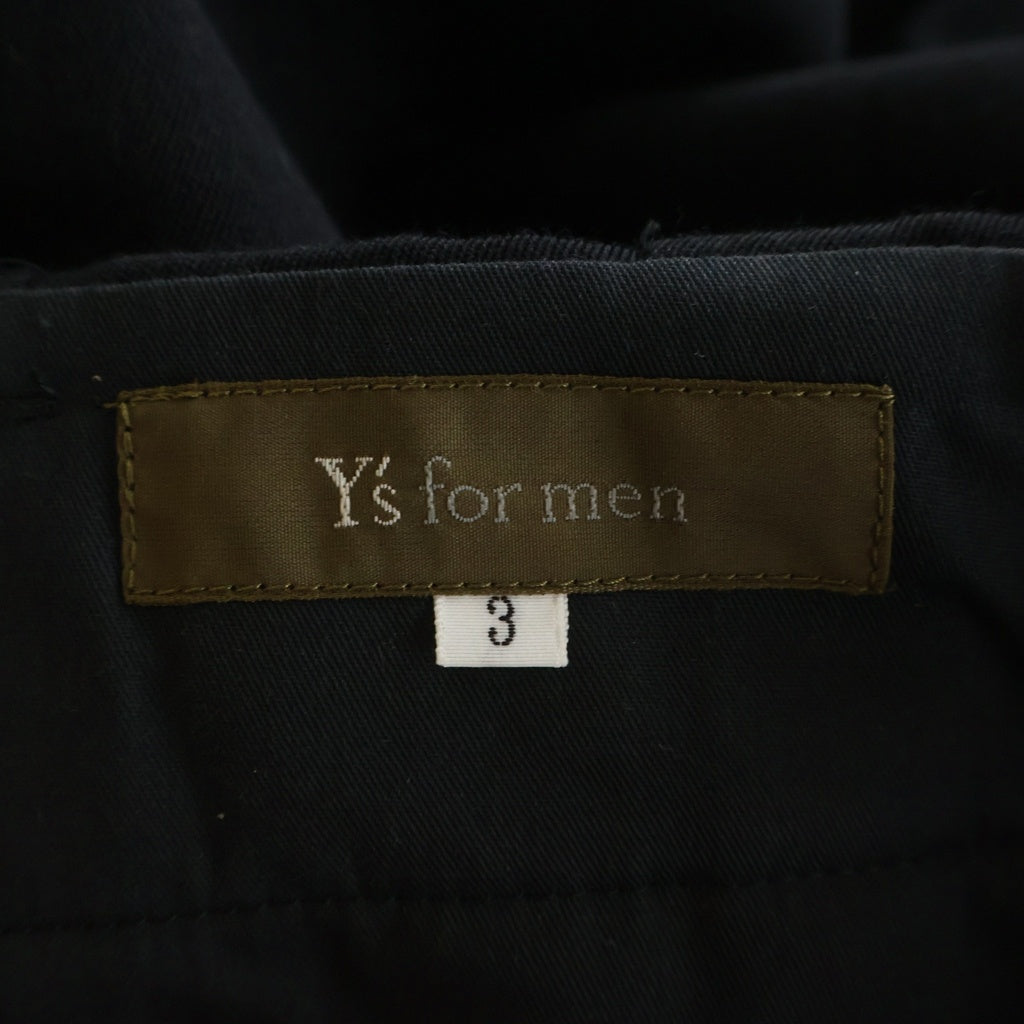 Y's for men(ワイズフォーメン) ウール混 サイドライン 3タックスラックスパンツ ブラック MR-P12-102