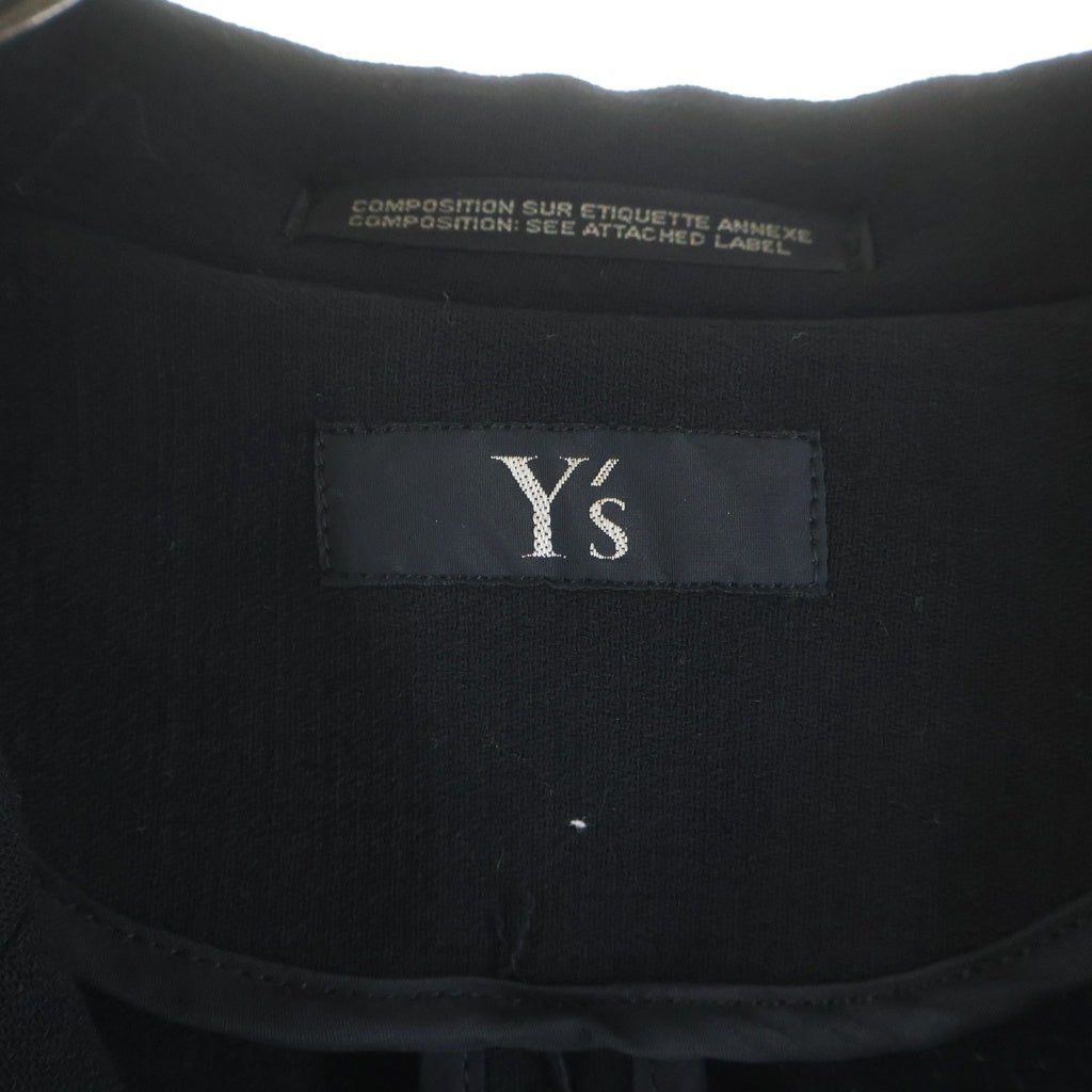 Y's(ワイズ) ウール ダブルブレスト ロングコート ブラック YH-C02-105