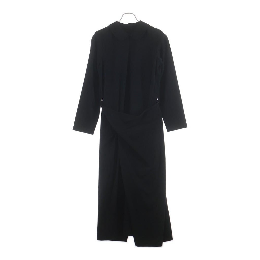tricot COMME des GARCONS(トリコ コム デ ギャルソン) 丸襟 レイヤード長袖ドレスワンピース ブラック レディース TO-04001M
