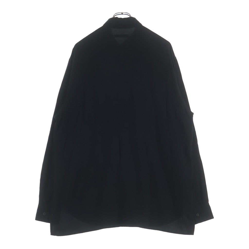 Y's for men(ワイズフォーメン) レーヨン オーバーサイズ ポケット長袖シャツ ブラック MY-B53-270