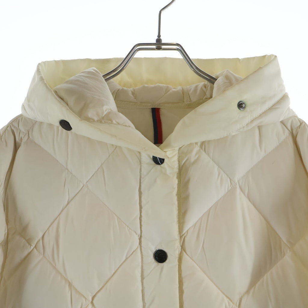 MONCLER(モンクレール) ARVOUIN GIUBBOTTO キルティングフーデッドダウンジャケット ホワイト H20931A00073 53A5E レディース