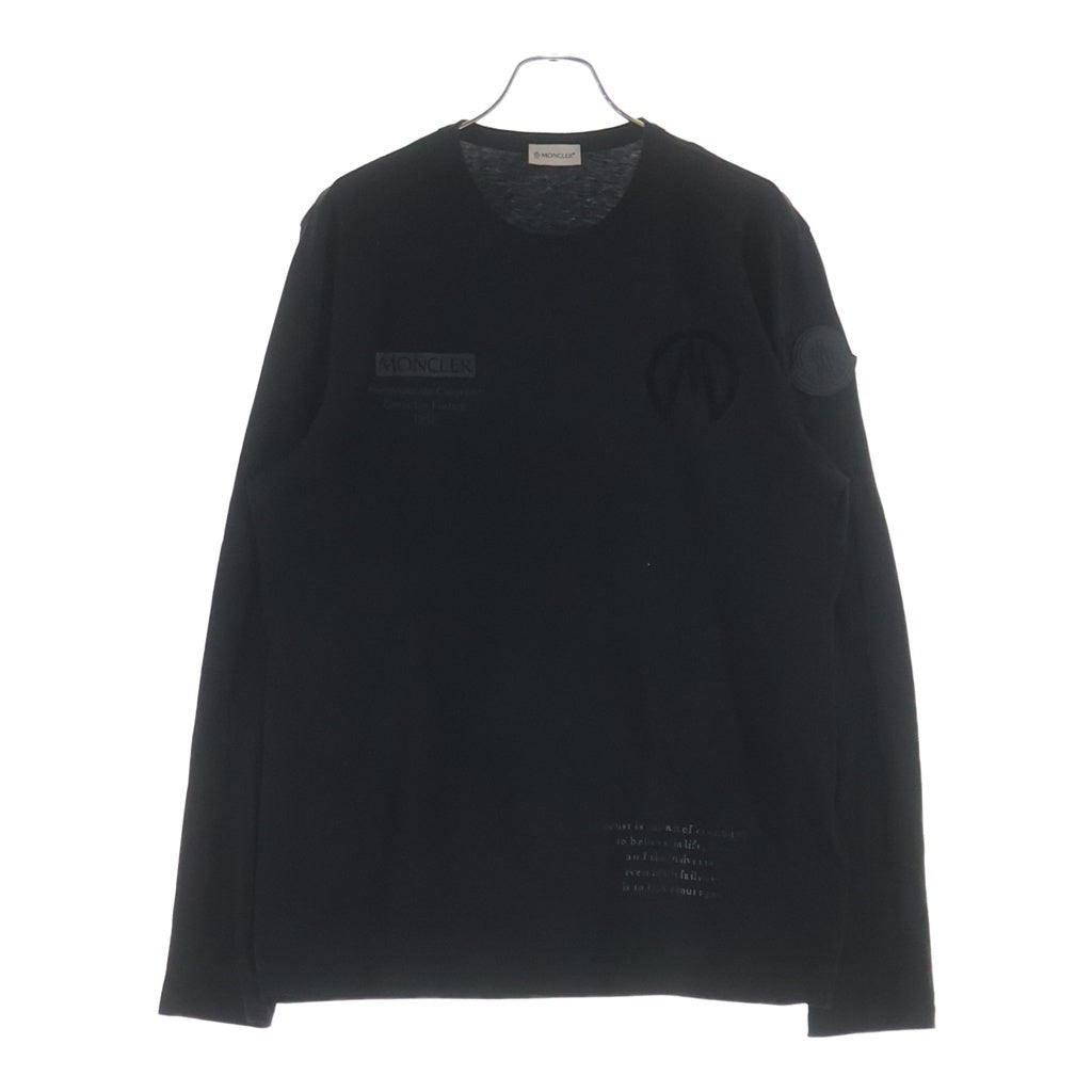 MONCLER(モンクレール) ラバーワッペン付き 長袖Tシャツ ロングスリーブカットソー ブラック F20918D70710
