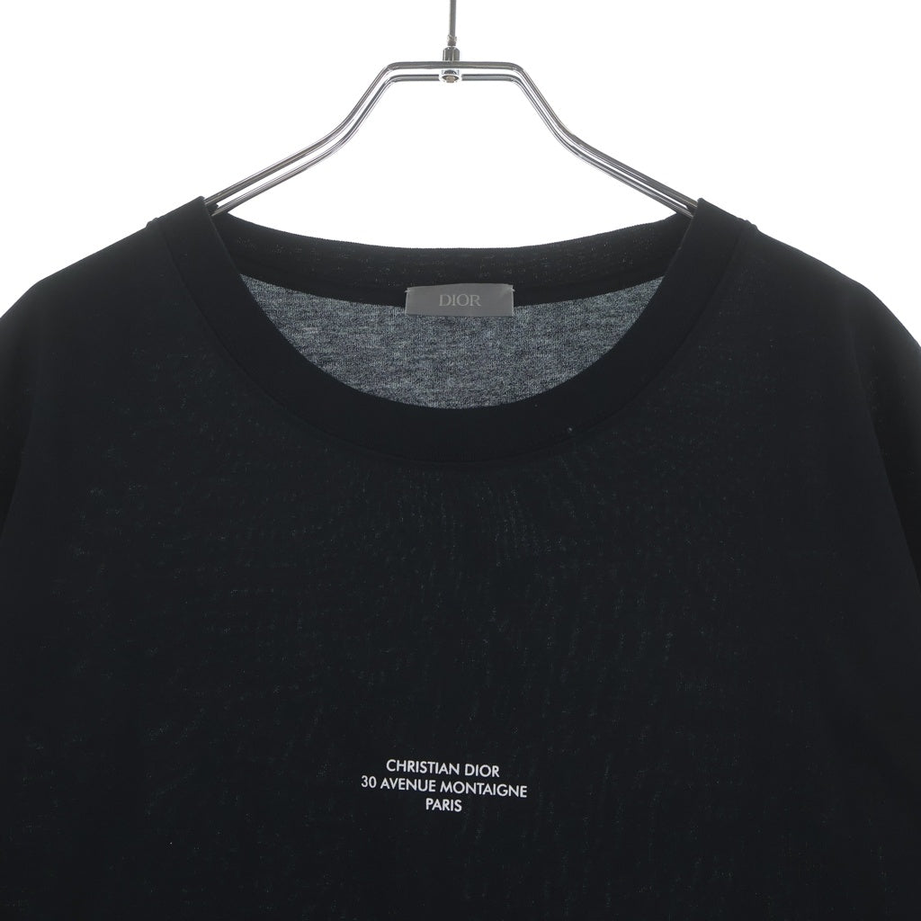 DIOR(ディオール) DIOR MONTAIGNE モンテーニュ プリント半袖Tシャツ クルーネックカットソー ブラック 593J668D3018