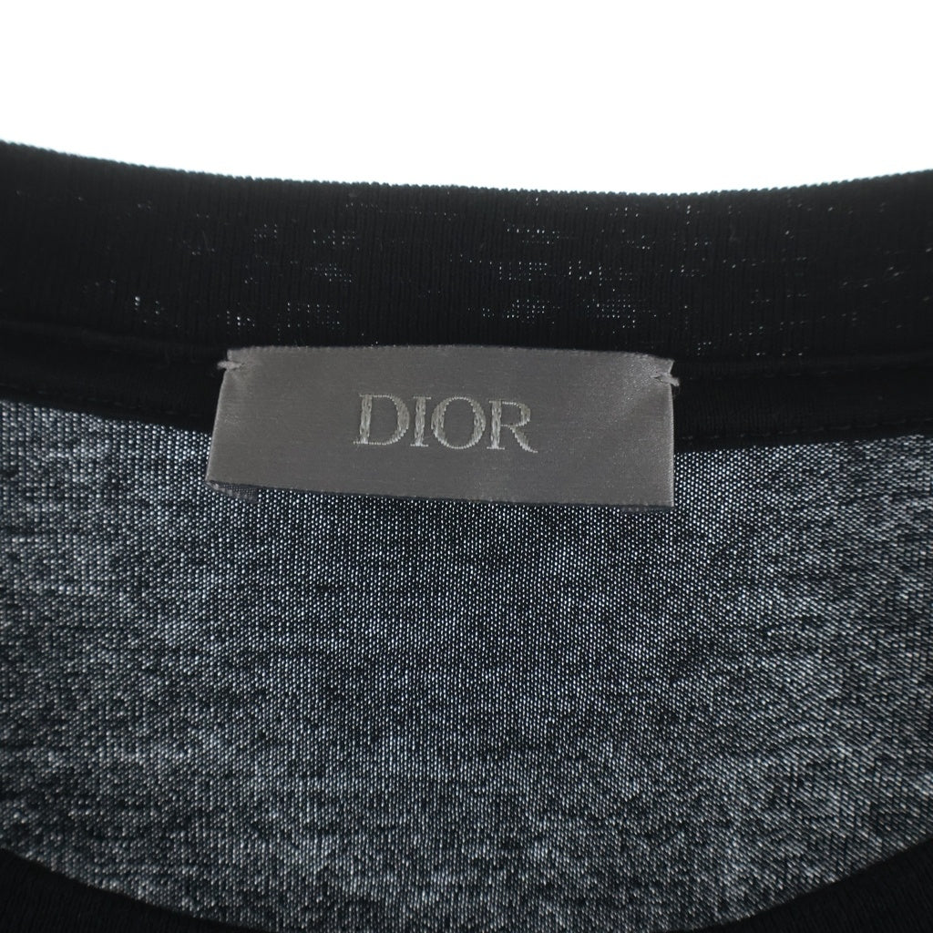 DIOR(ディオール) DIOR MONTAIGNE モンテーニュ プリント半袖Tシャツ クルーネックカットソー ブラック 593J668D3018