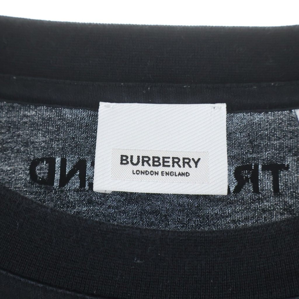 BURBERRY(バーバリー) ロゴプリント半袖Tシャツ クルーネックカットソー ブラック 8070132