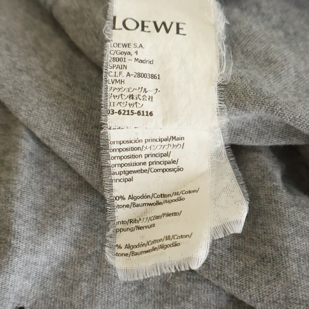 LOEWE(ロエベ) 24SS PAULA'S IBIZA パウラズ イビザ パイル アナグラムロゴ刺繍 クルーネック 半袖Tシャツ カットソー グレー H616Y22X67