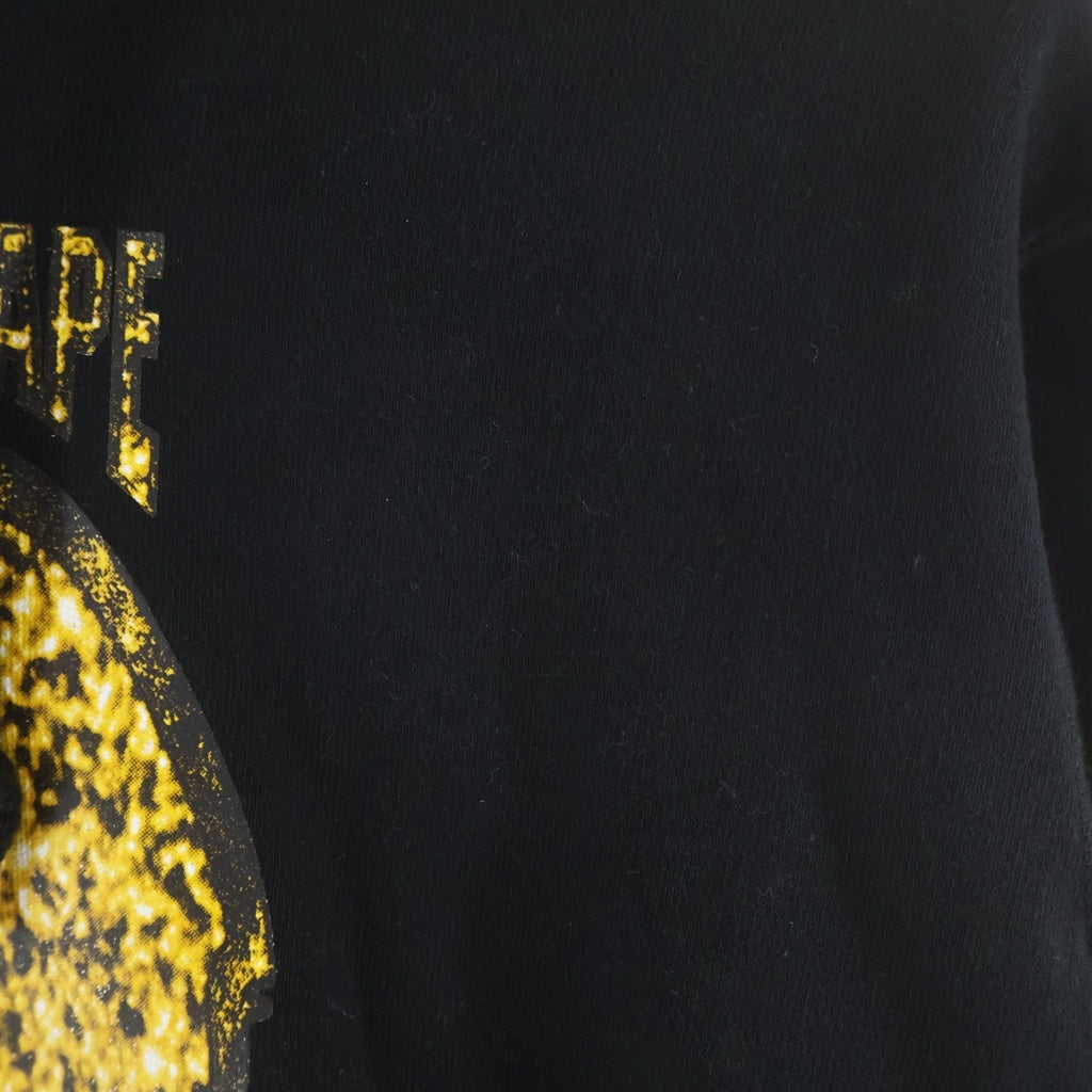 A BATHING APE(アベイシングエイプ) Gold Mad Face Hoodie ゴールドマッドフェイスフーディー フロントプリント アームプリント プルオーバーパーカー ブラック/ゴールド 001PPG301009X