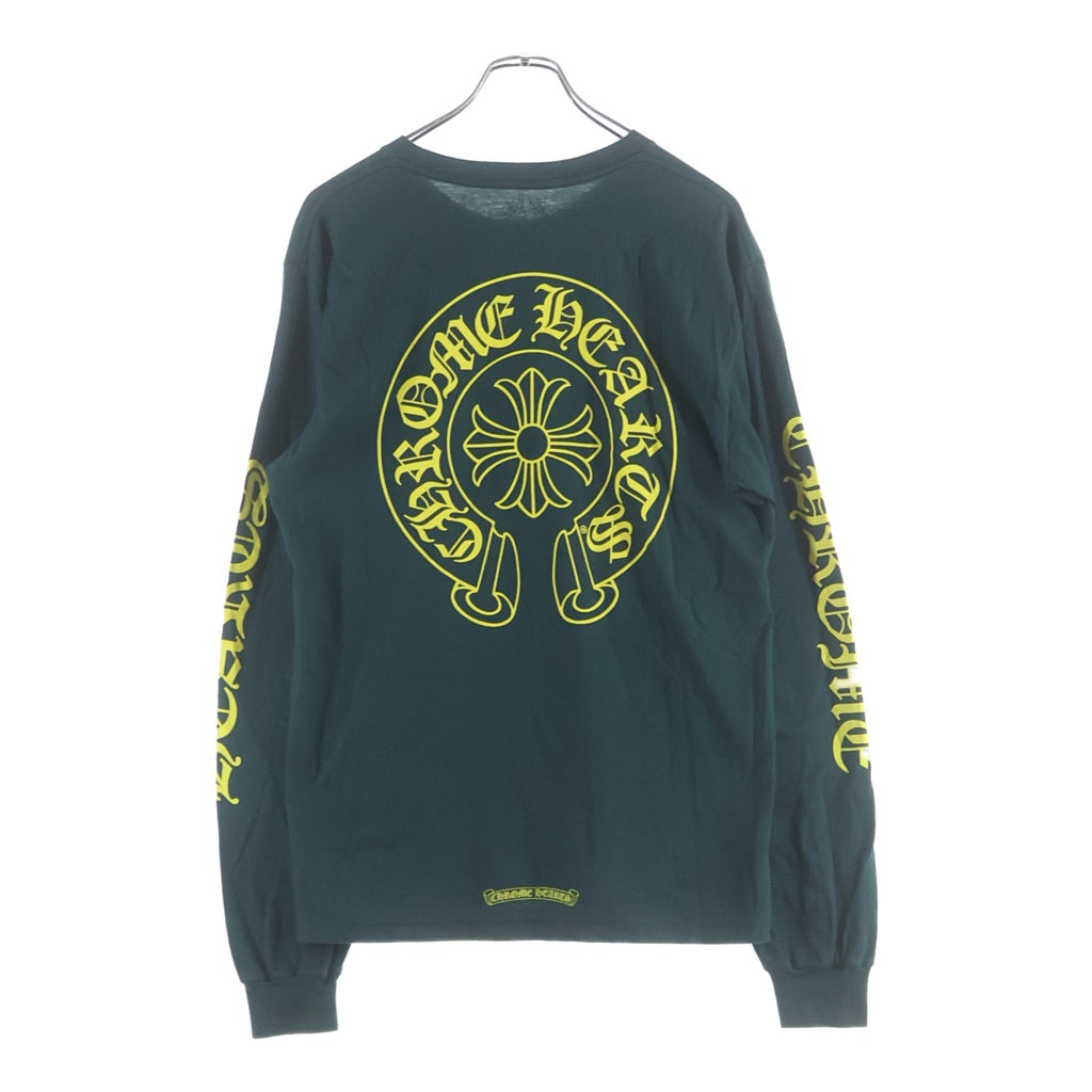 CHROME HEARTS(クロムハーツ) Horseshoe L/S Tee ホースシュー アームプリント ロングスリーブTシャツ クルーネック長袖カットソー グリーン/イエロー