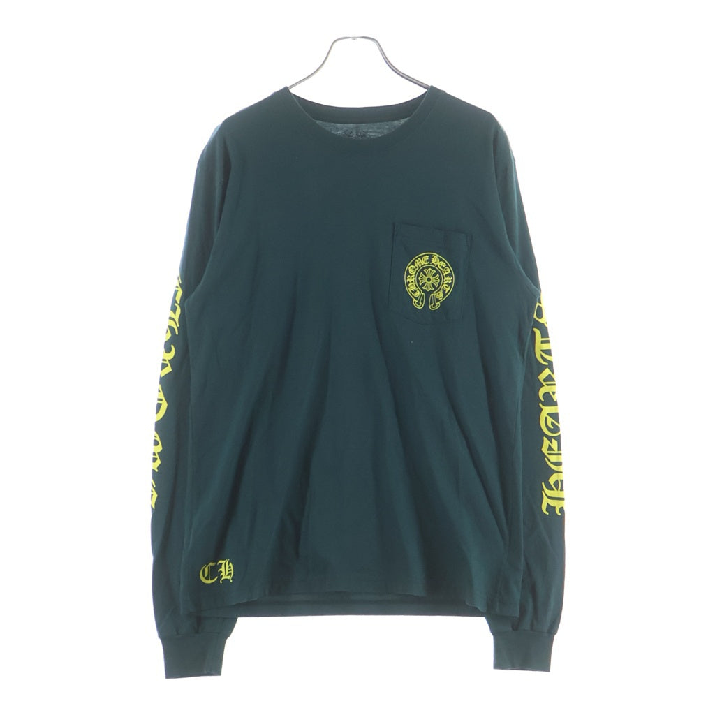 CHROME HEARTS(クロムハーツ) Horseshoe L/S Tee ホースシュー アームプリント ロングスリーブTシャツ クルーネック長袖カットソー グリーン/イエロー
