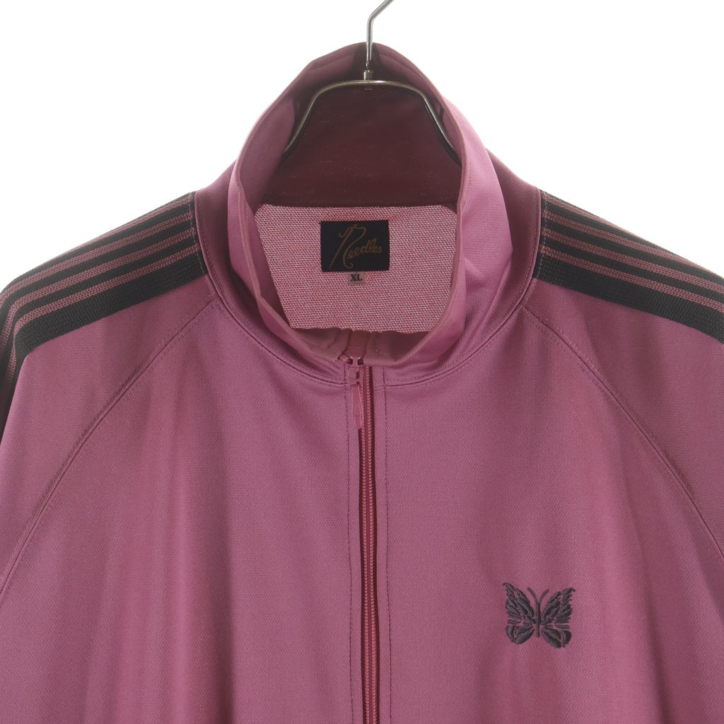 Needles(ニードルス) Track Jacket Poly Smooth トラックジャケット ロゴ刺繍 サイドラインジャージ ピンク MR284