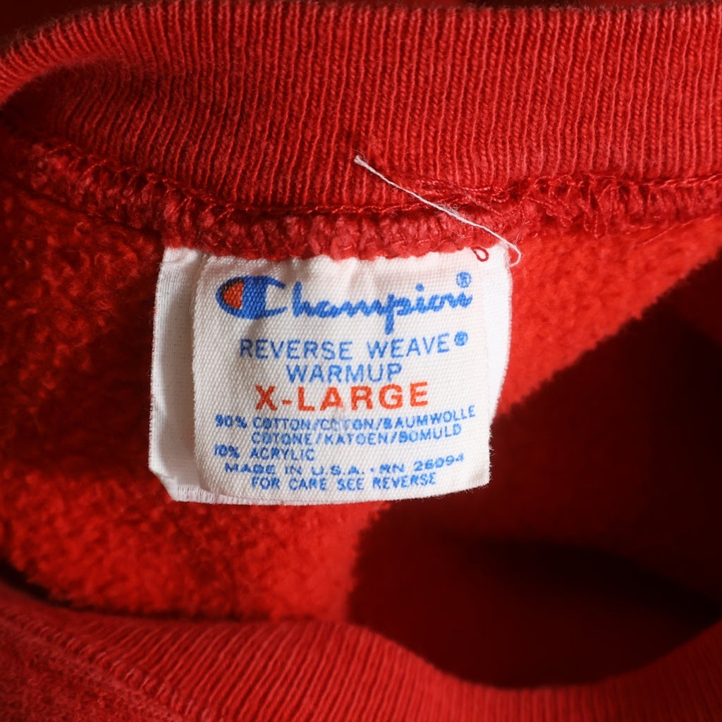 CHAMPION(チャンピオン) 80s REVERSE WEAVE IOWA リバースウィーブ アイオワ トリコタグ フロントプリント スウェットトレーナー レッド