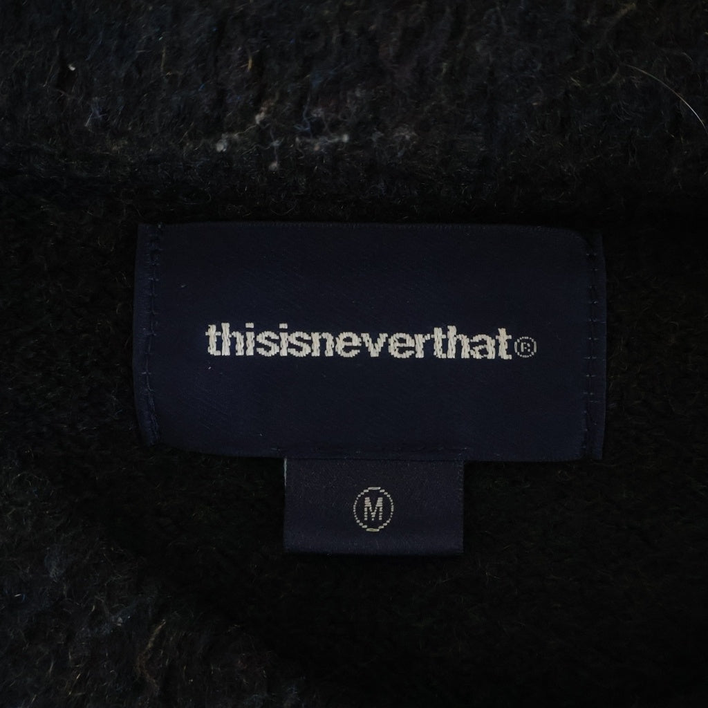 THISISNEVERTHAT(ディスイズネバーザット) Heart Logo knit Sweater ハートロゴ ニットセーター フロントデザイン ダークネイビー