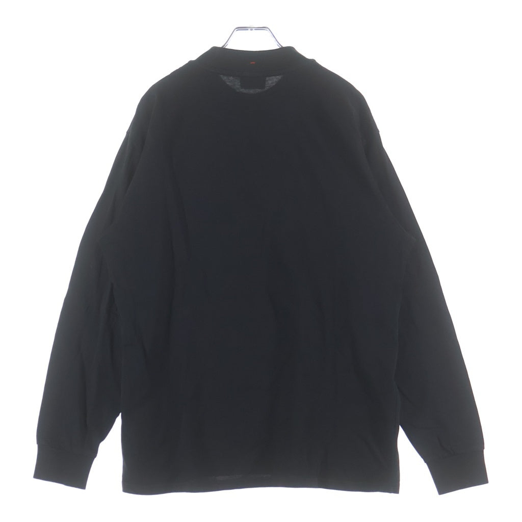 MONCLER(モンクレール) T-SHIRT MANICA LUNGA フロントプリント クルーネック長袖カットソー ロングスリーブTシャツ ブラック H20978D00002
