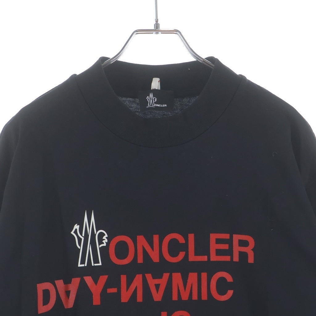 MONCLER(モンクレール) T-SHIRT MANICA LUNGA フロントプリント クルーネック長袖カットソー ロングスリーブTシャツ ブラック H20978D00002