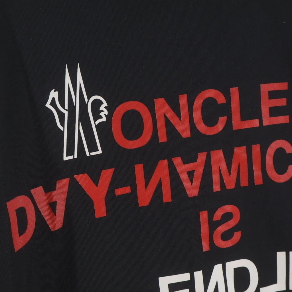 MONCLER(モンクレール) T-SHIRT MANICA LUNGA フロントプリント クルーネック長袖カットソー ロングスリーブTシャツ ブラック H20978D00002