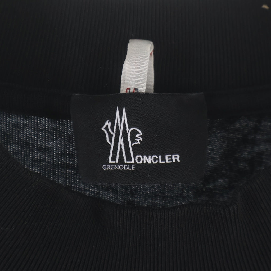MONCLER(モンクレール) T-SHIRT MANICA LUNGA フロントプリント クルーネック長袖カットソー ロングスリーブTシャツ ブラック H20978D00002