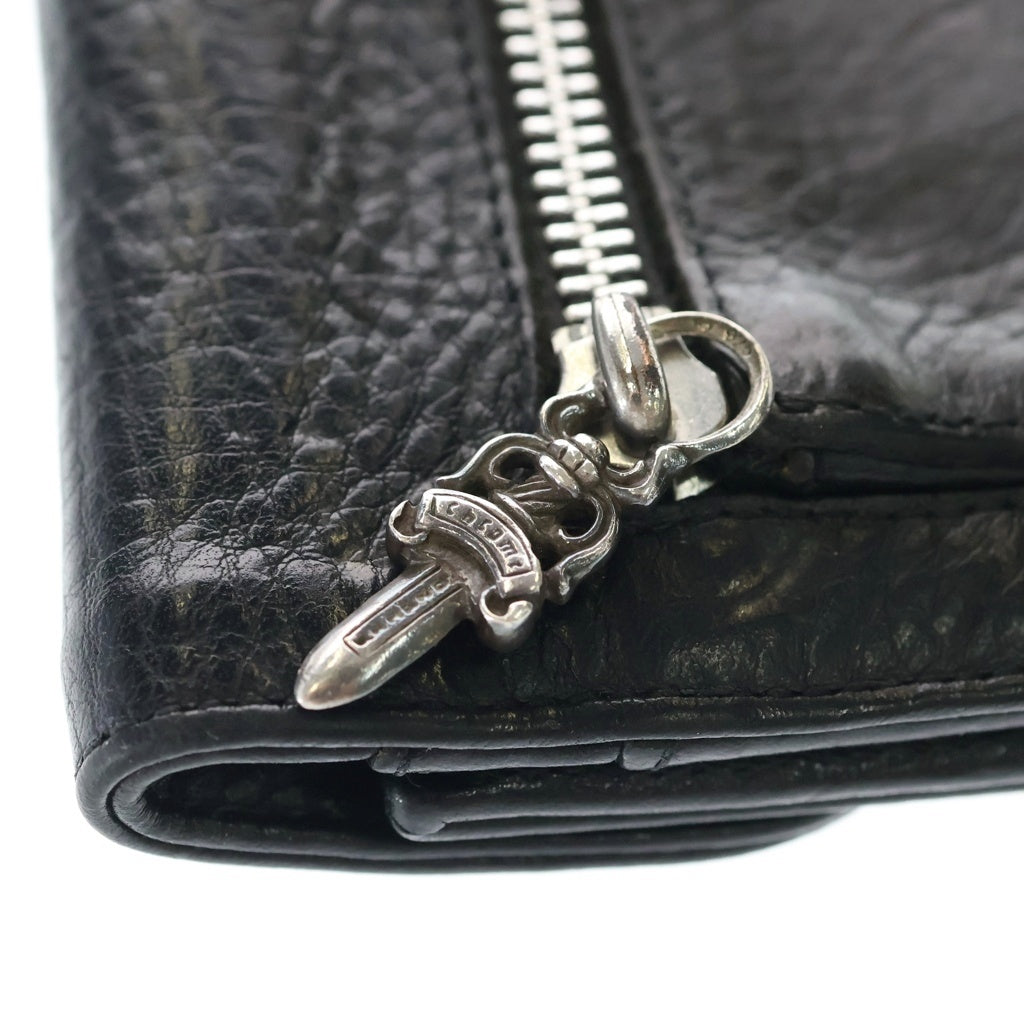 CHROME HEARTS(クロムハーツ) WAVE MINI ウェーブミニレザーウォレット 財布 ブラック