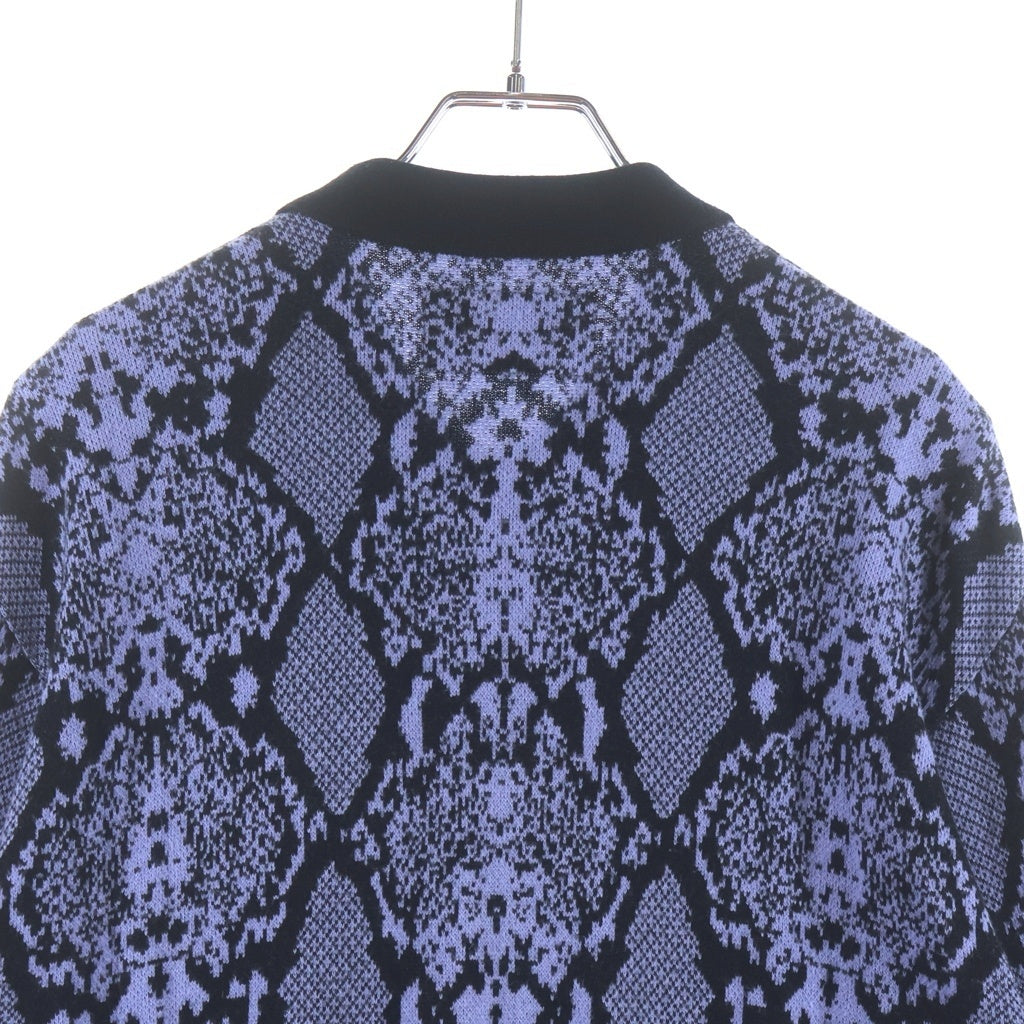 WACKO MARIA(ワコマリア) PYTHON KNIT POLO SHIRT パイソン柄 ニット長袖ポロシャツ パープル