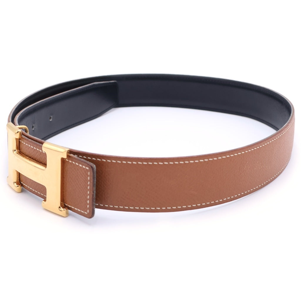 HERMES(エルメス) コンスタンス ベルト リバーシブル ゴールド金具 ◯X刻印 ブラック/ブラウン レディース