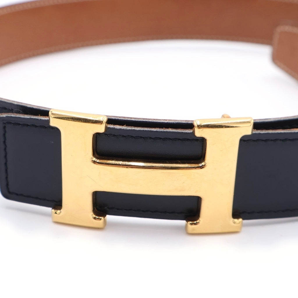 HERMES(エルメス) コンスタンス ベルト リバーシブル ゴールド金具 ◯X刻印 ブラック/ブラウン レディース
