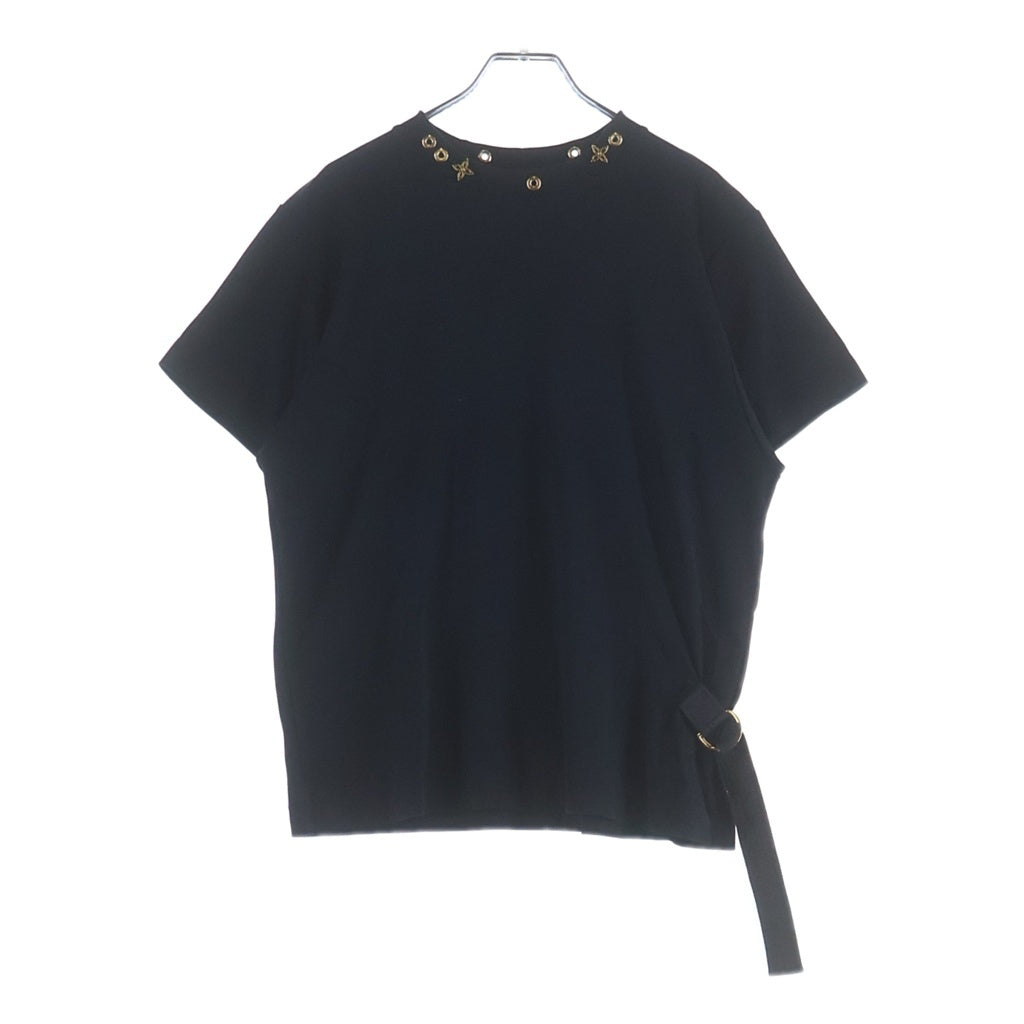 LOUIS VUITTON(ルイヴィトン) 19SS サイドストラップ ネックモチーフ レディース 半袖Tシャツ カットソー ブラック FGTS03