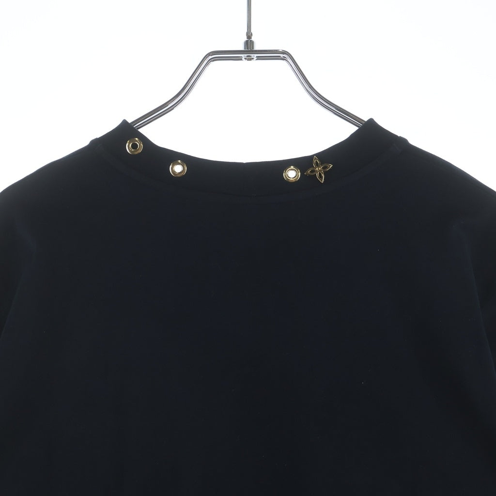 LOUIS VUITTON(ルイヴィトン) 19SS サイドストラップ ネックモチーフ レディース 半袖Tシャツ カットソー ブラック FGTS03