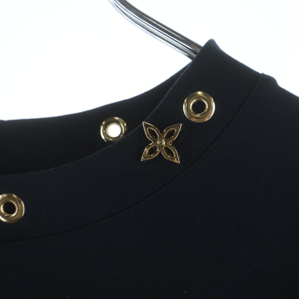 LOUIS VUITTON(ルイヴィトン) 19SS サイドストラップ ネックモチーフ レディース 半袖Tシャツ カットソー ブラック FGTS03