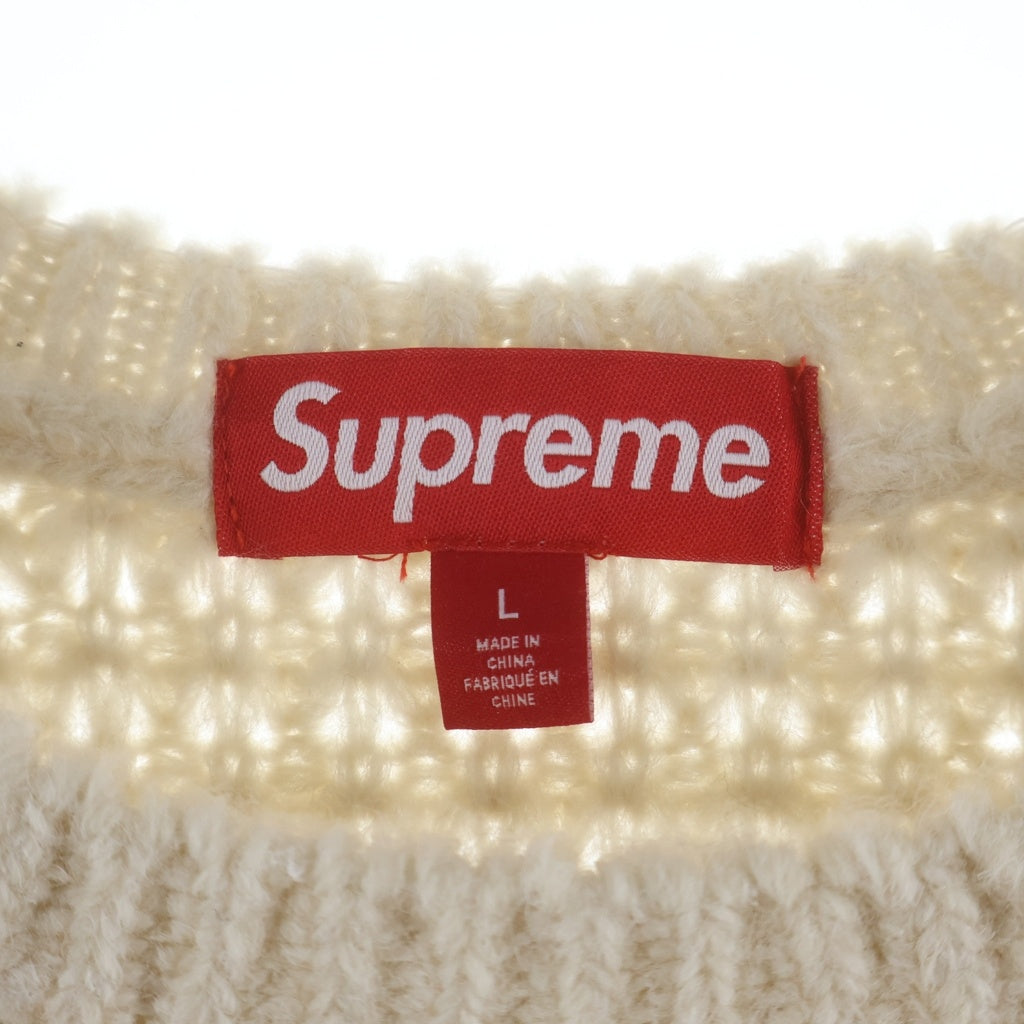 SUPREME(シュプリーム) 25AW small box waffle sweater クルーネック セーター ローゲージニット ベージュ