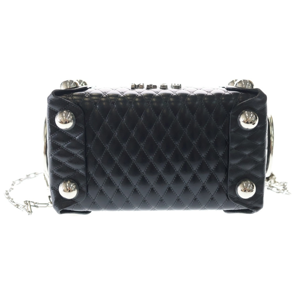 MASU(エムエーエスユー) LEATHER CAKE MINI BAG チェーンショルダーバッグ キルティング ブラック レディース