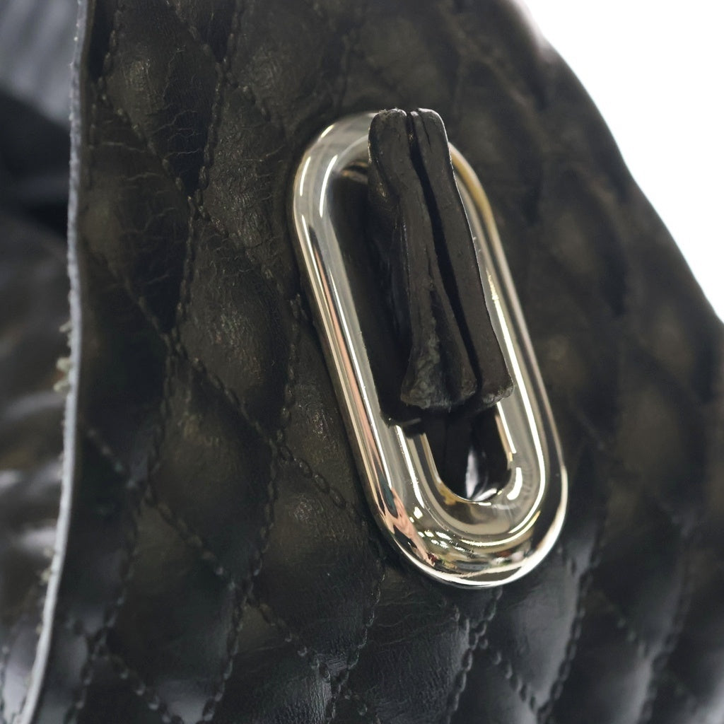 MASU(エムエーエスユー) LEATHER CAKE MINI BAG チェーンショルダーバッグ キルティング ブラック レディース