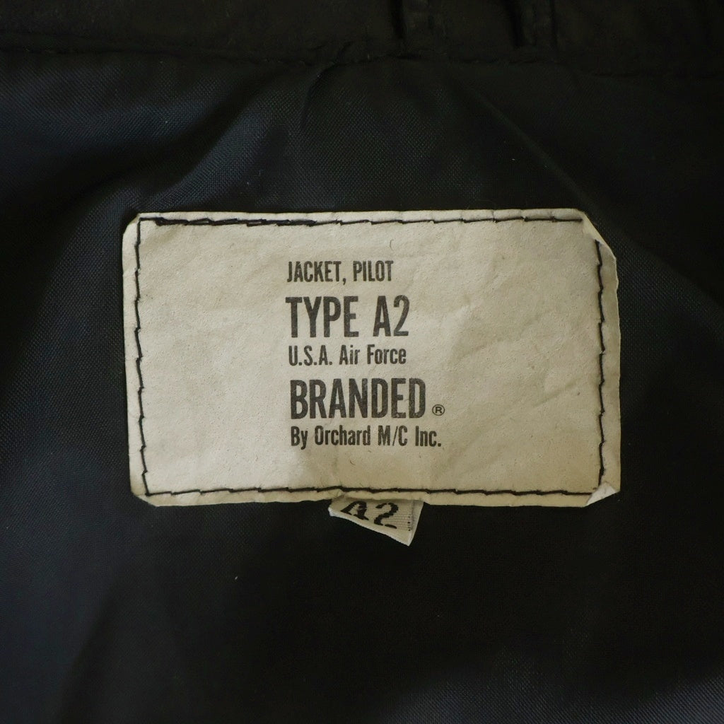 VINTAGE(ヴィンテージ) ORCHARD オーチャード U.S. ARMY AIRFORCE TYPE A2 LEATHER FLIGHT JACKET レザーフライトジャケット ジップアップブルゾン ブラック