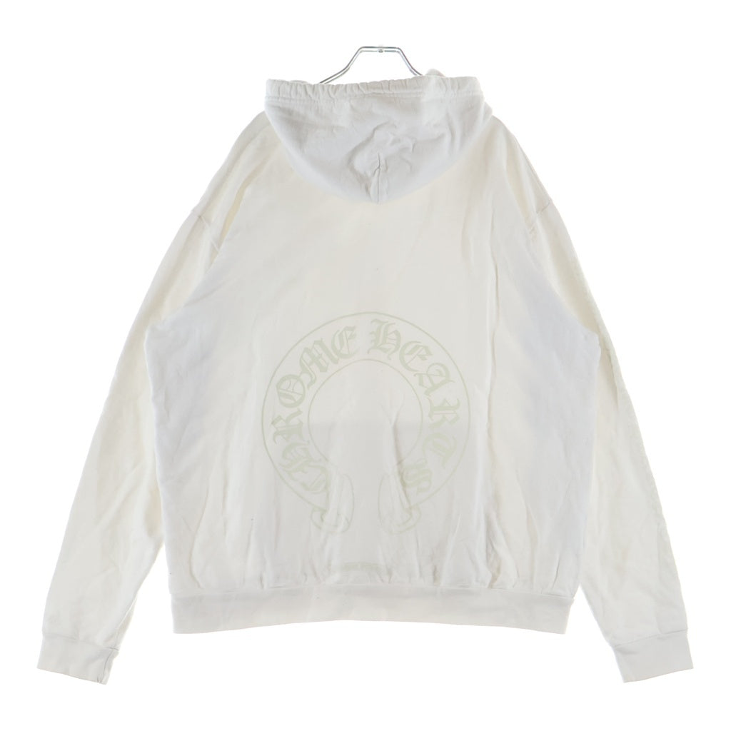 CHROME HEARTS(クロムハーツ) WWW.CHROMEHEARTS.COM HOODIE オンライン限定ホースシューバックプリントプルオーバーパーカー ホワイト