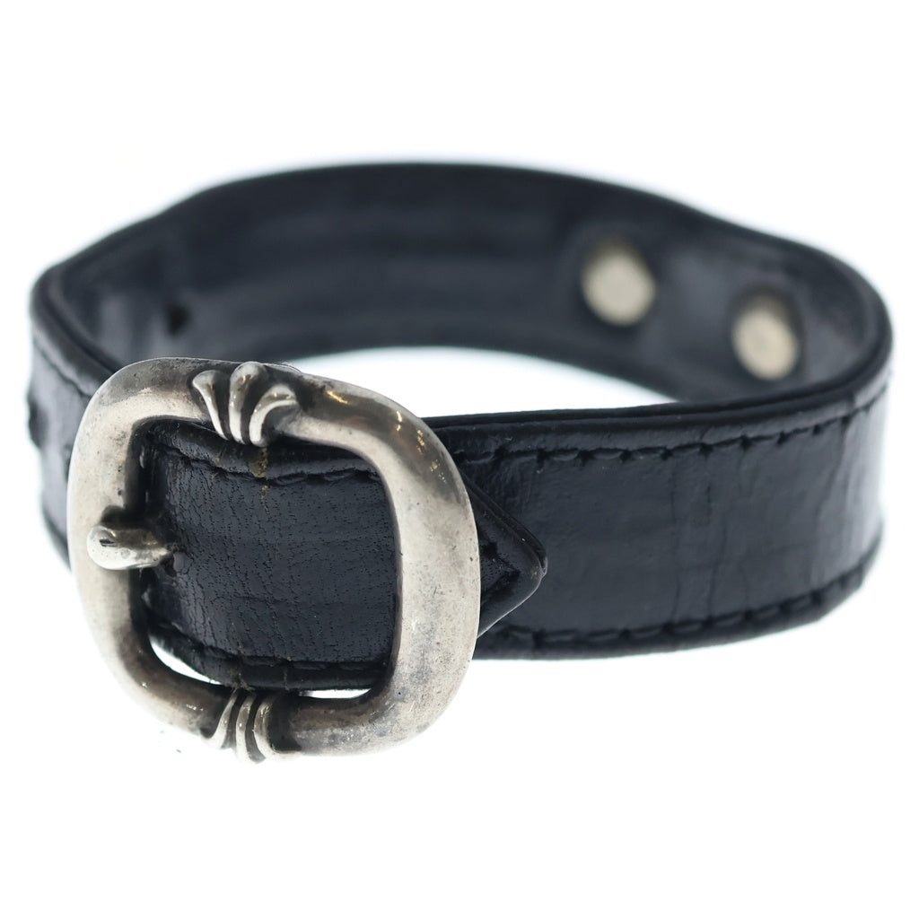 CHROME HEARTS(クロムハーツ) タイニーCHクロス装飾 ガンスリンガー レザーブレスレット ブラック