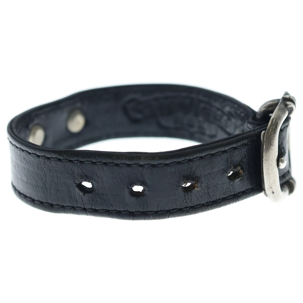 CHROME HEARTS(クロムハーツ) タイニーCHクロス装飾 ガンスリンガー レザーブレスレット ブラック