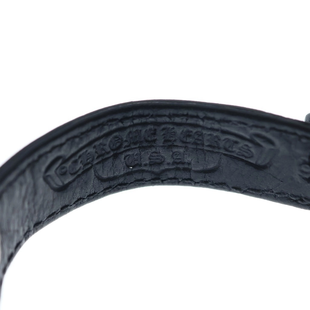 CHROME HEARTS(クロムハーツ) タイニーCHクロス装飾 ガンスリンガー レザーブレスレット ブラック
