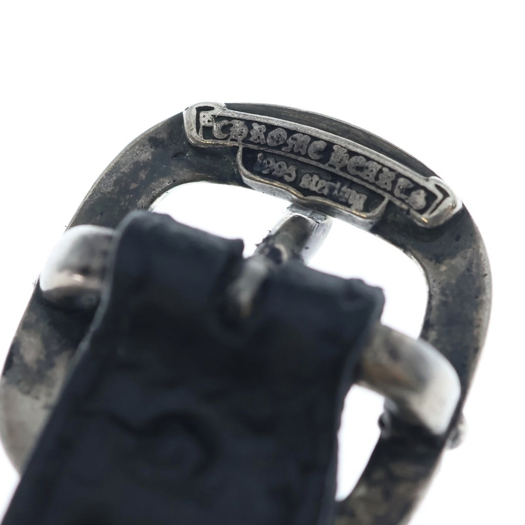 CHROME HEARTS(クロムハーツ) タイニーCHクロス装飾 ガンスリンガー レザーブレスレット ブラック