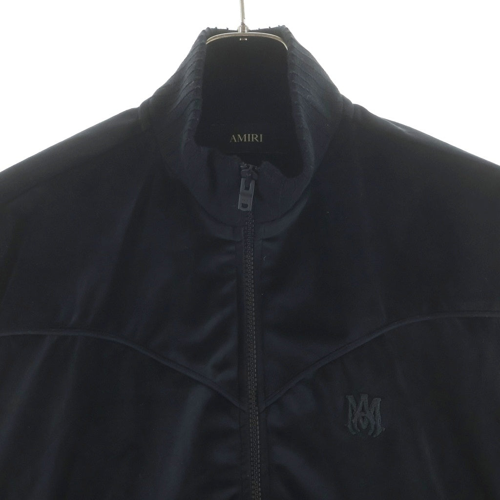 AMIRI(アミリ) Velvet Track Jacket AMロゴ刺繍 ベルベット トラックジャケット ブラック AMOUTJ1013