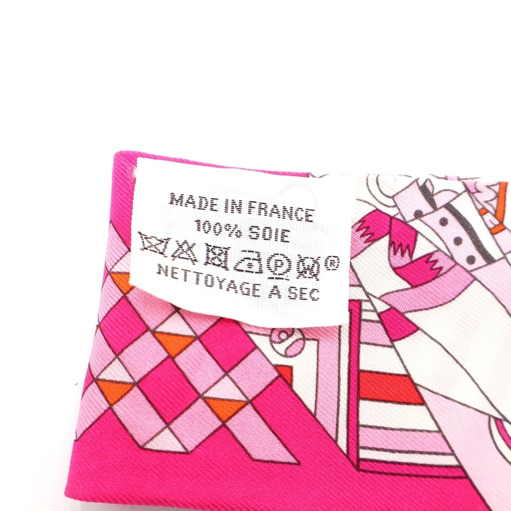 HERMES(エルメス) ツイリー De l'Ombrelle aux Duels Fuchsia 杖傘と決闘 フューシャ スカーフ ピンク レディース