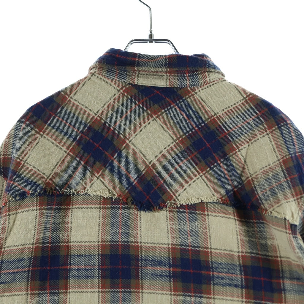 DSQUARED2(ディースクエアード) 25AW LONG-SLEEVED SHIRTS カットオフ 長袖チェックシャツ スナップボタン マルチカラー S71DM0797 D35351
