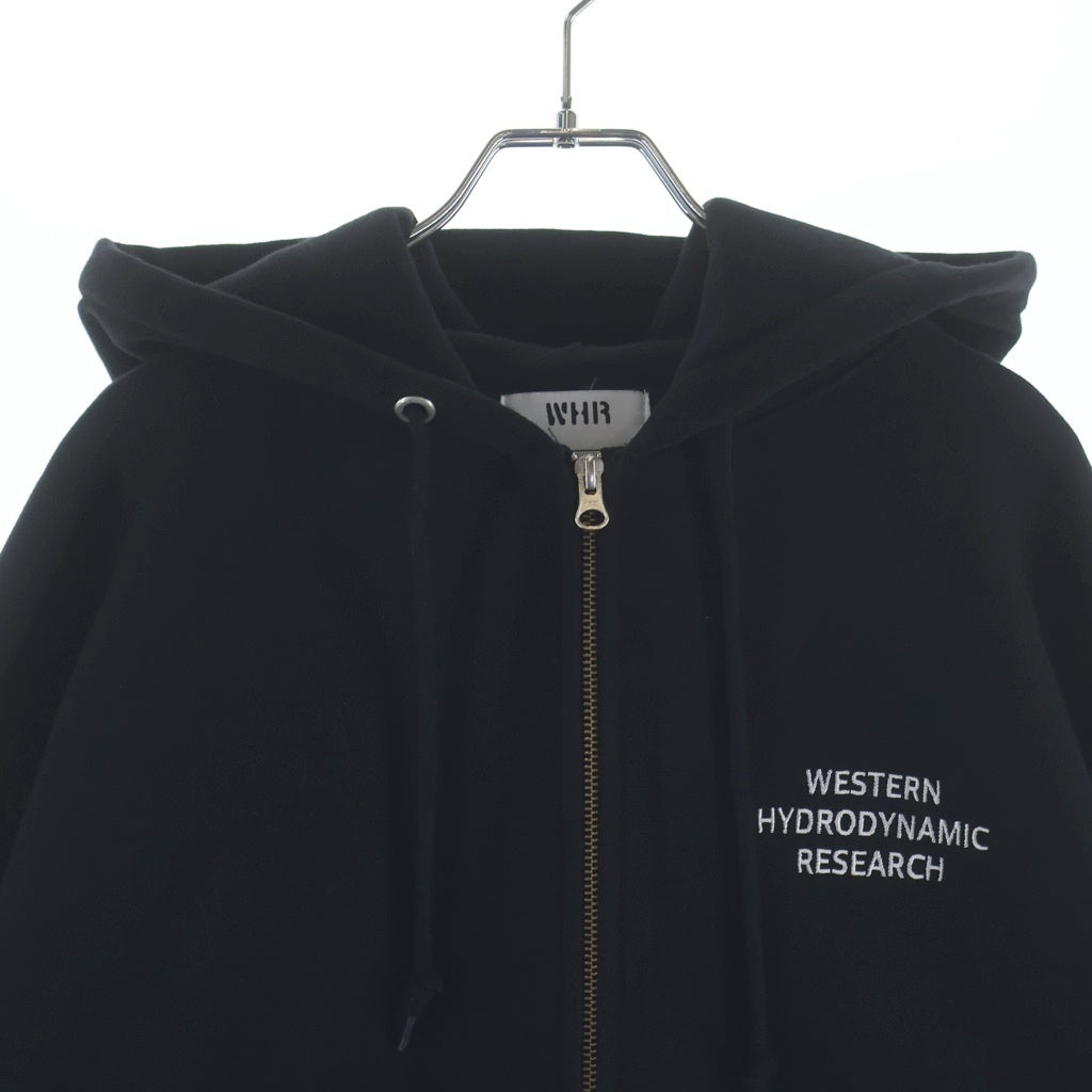WESTERN HYDRODYNAMIC RESEARCH(ウェスタンハイドロダイナミックリサーチ) WHR-ZIP HOODIE ロゴ刺繍 ジップアップ パーカー ブラック