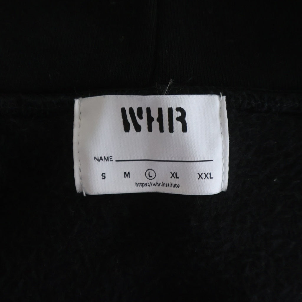 WESTERN HYDRODYNAMIC RESEARCH(ウェスタンハイドロダイナミックリサーチ) WHR-ZIP HOODIE ロゴ刺繍 ジップアップ パーカー ブラック