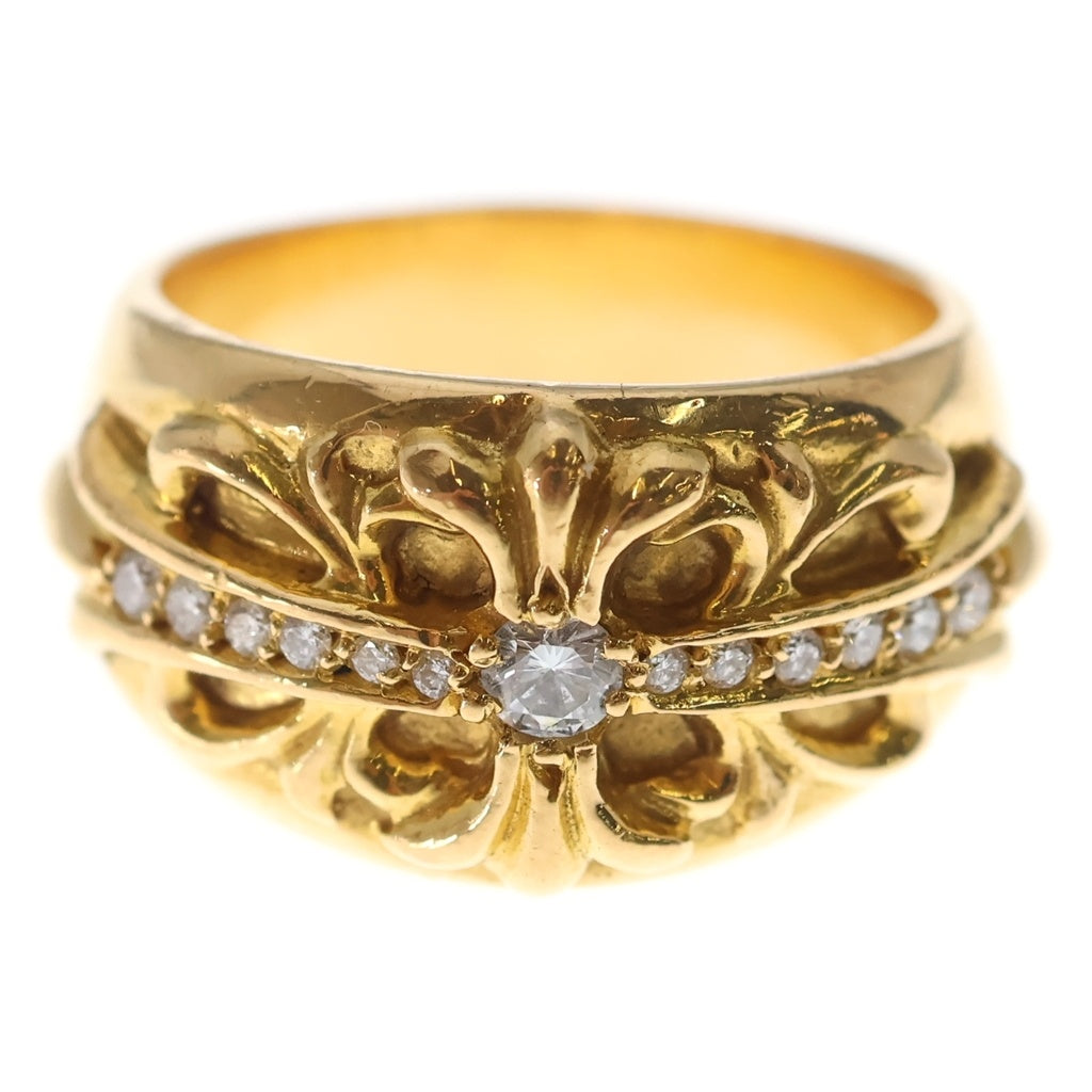CHROME HEARTS(クロムハーツ) 22K FLRL CRS P D 22Kフローラルクロス PAVEダイヤ ゴールドリング
