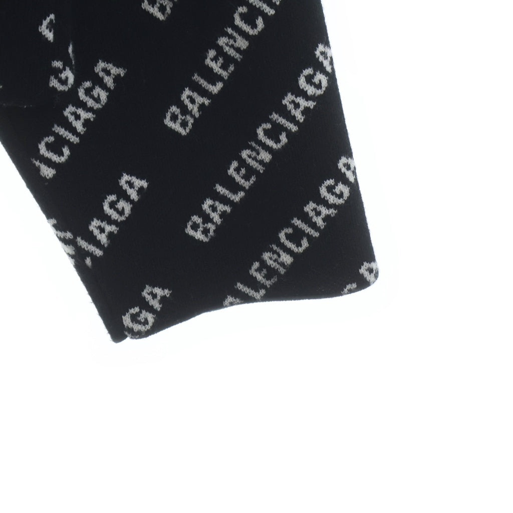 BALENCIAGA(バレンシアガ) ALLOVER LOGO WOOL KNIT CARDIGAN ロゴ総柄 ニットカーディガン ブラック 719649 T1660