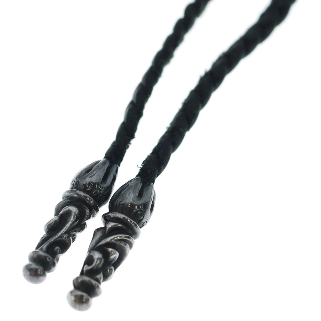 CHROME HEARTS(クロムハーツ) LEATHER BRAID スクロールレザーブレード シルバーネックレス