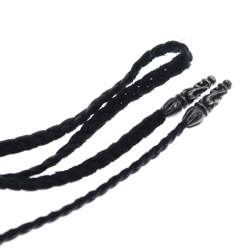 CHROME HEARTS(クロムハーツ) LEATHER BRAID スクロールレザーブレード シルバーネックレス