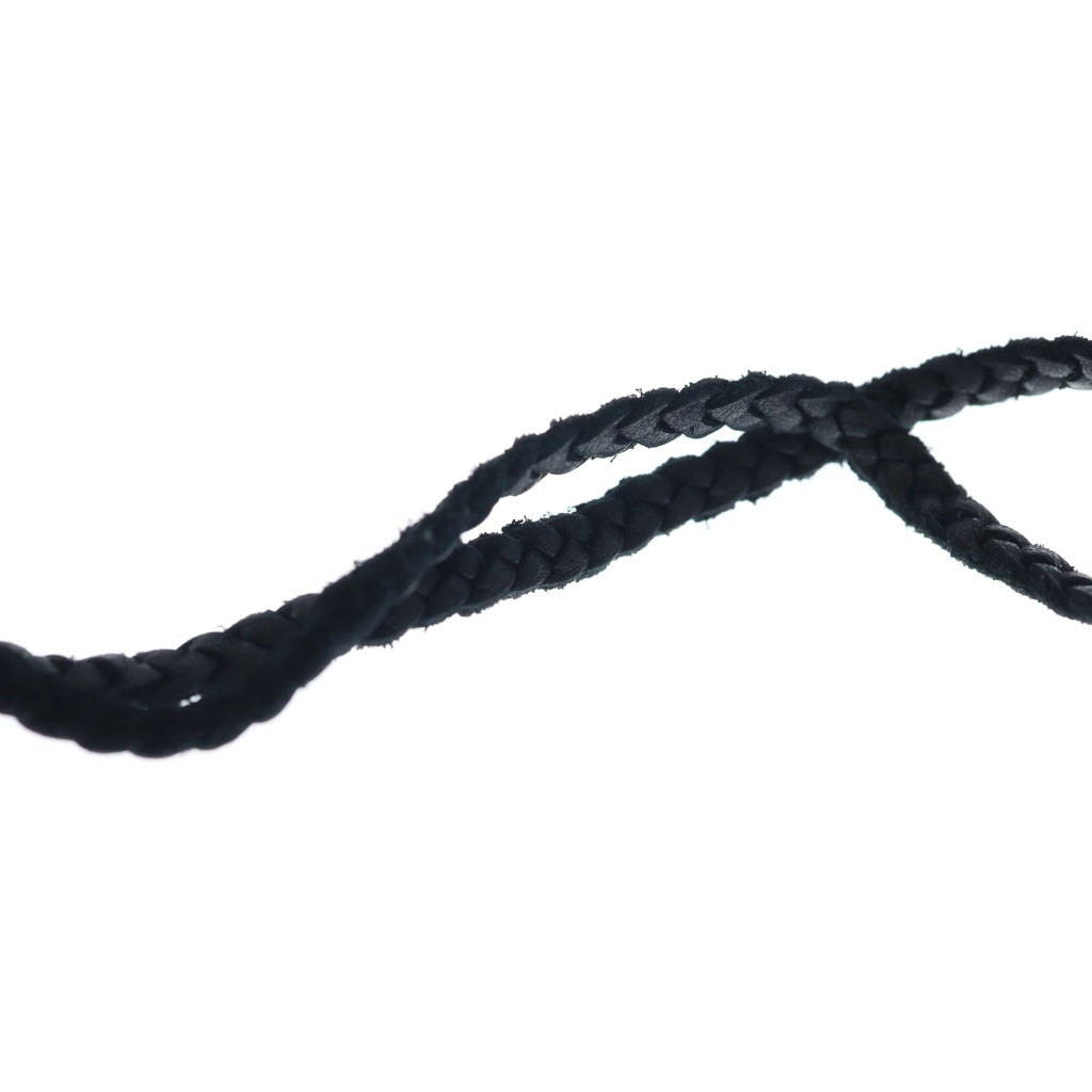 CHROME HEARTS(クロムハーツ) LEATHER BRAID スクロールレザーブレード ネックレス ブラック/シルバー