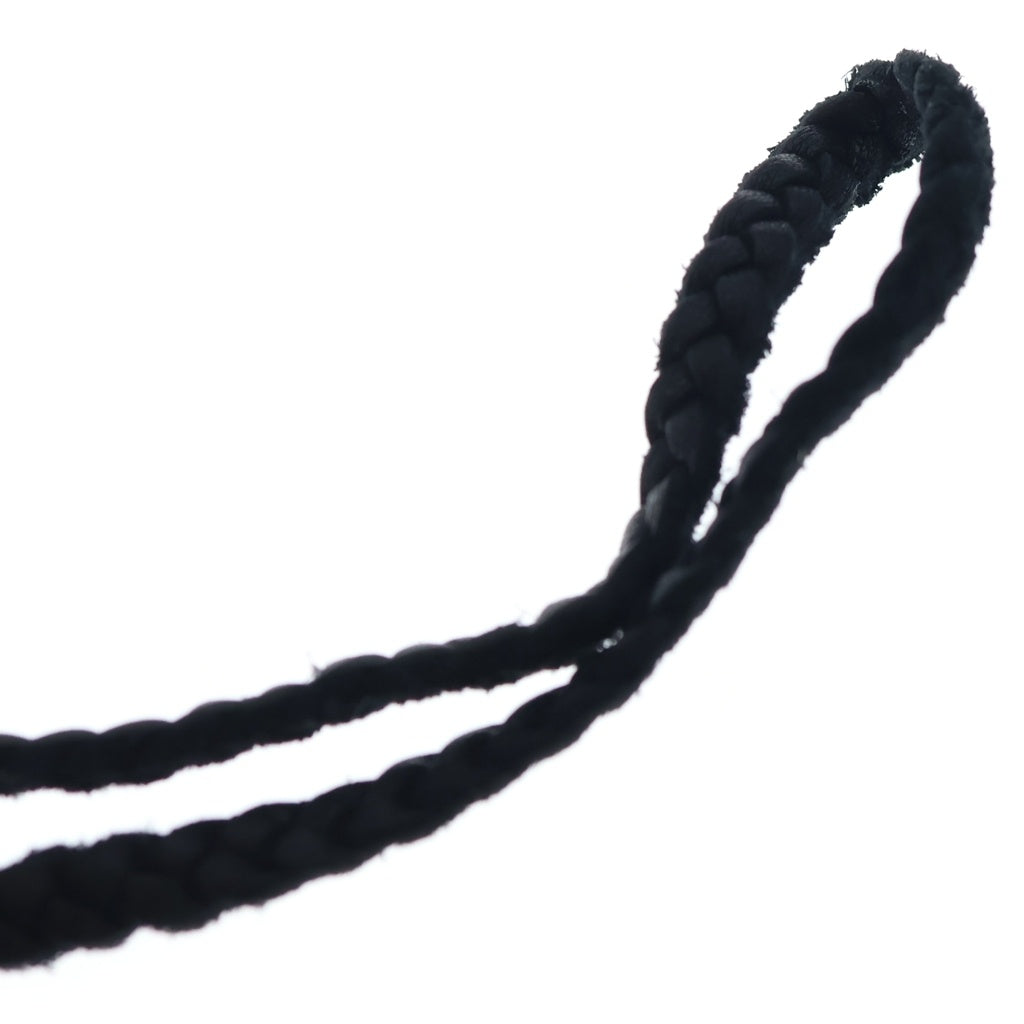 CHROME HEARTS(クロムハーツ) LEATHER BRAID スクロールレザーブレード ネックレス ブラック/シルバー