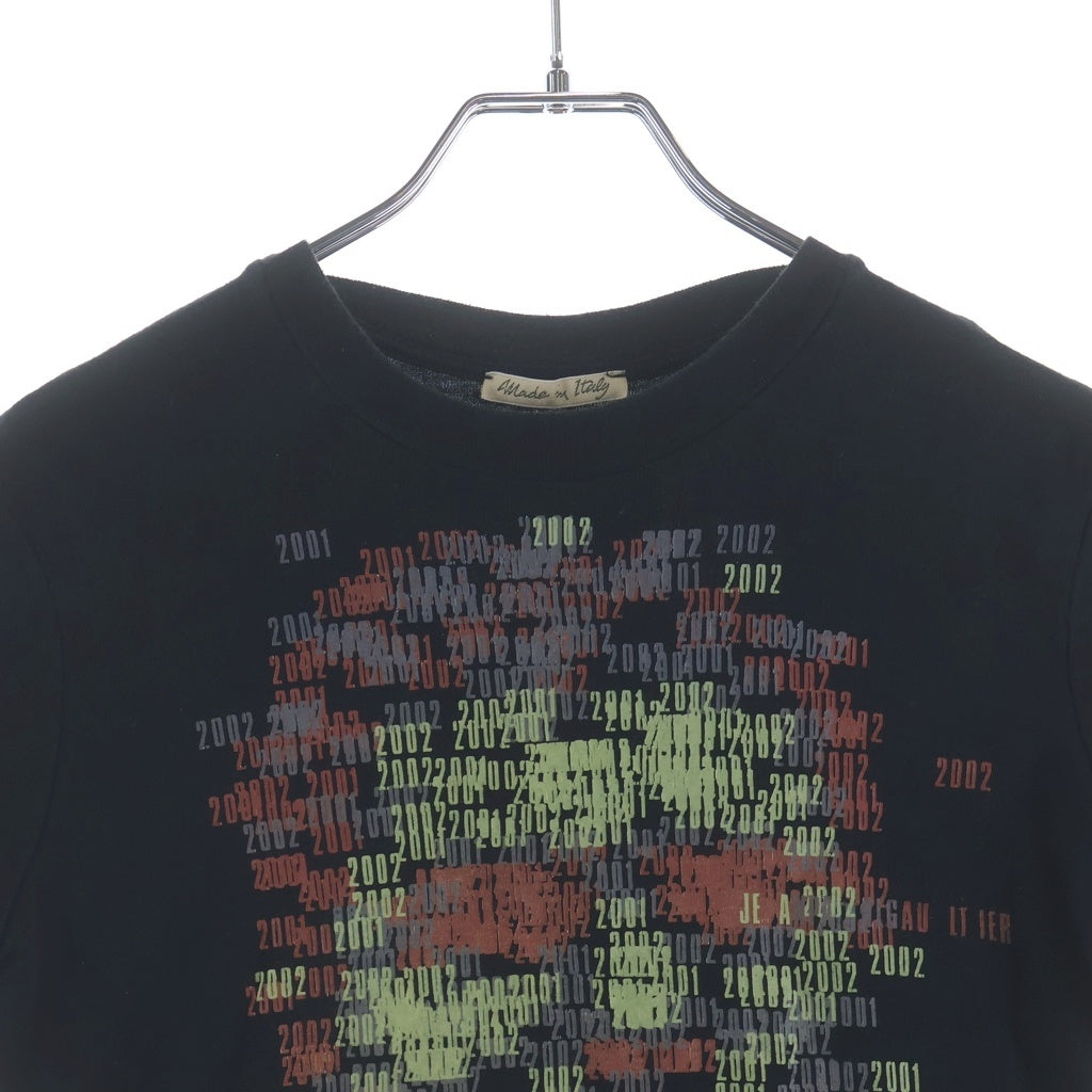 Jean Paul GAULTIER(ジャンポールゴルチエ) 00s フロントプリント クルーネック半袖Tシャツ ショートスリーブカットソー ブラック レディース G700200