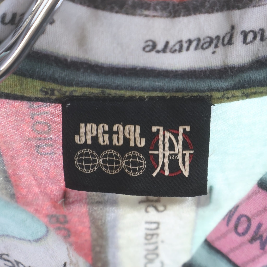 Jean Paul GAULTIER(ジャンポールゴルチエ) ブックカバーデザイン 総柄 フルスナップボタン 半袖シャツ マルチカラー レディース