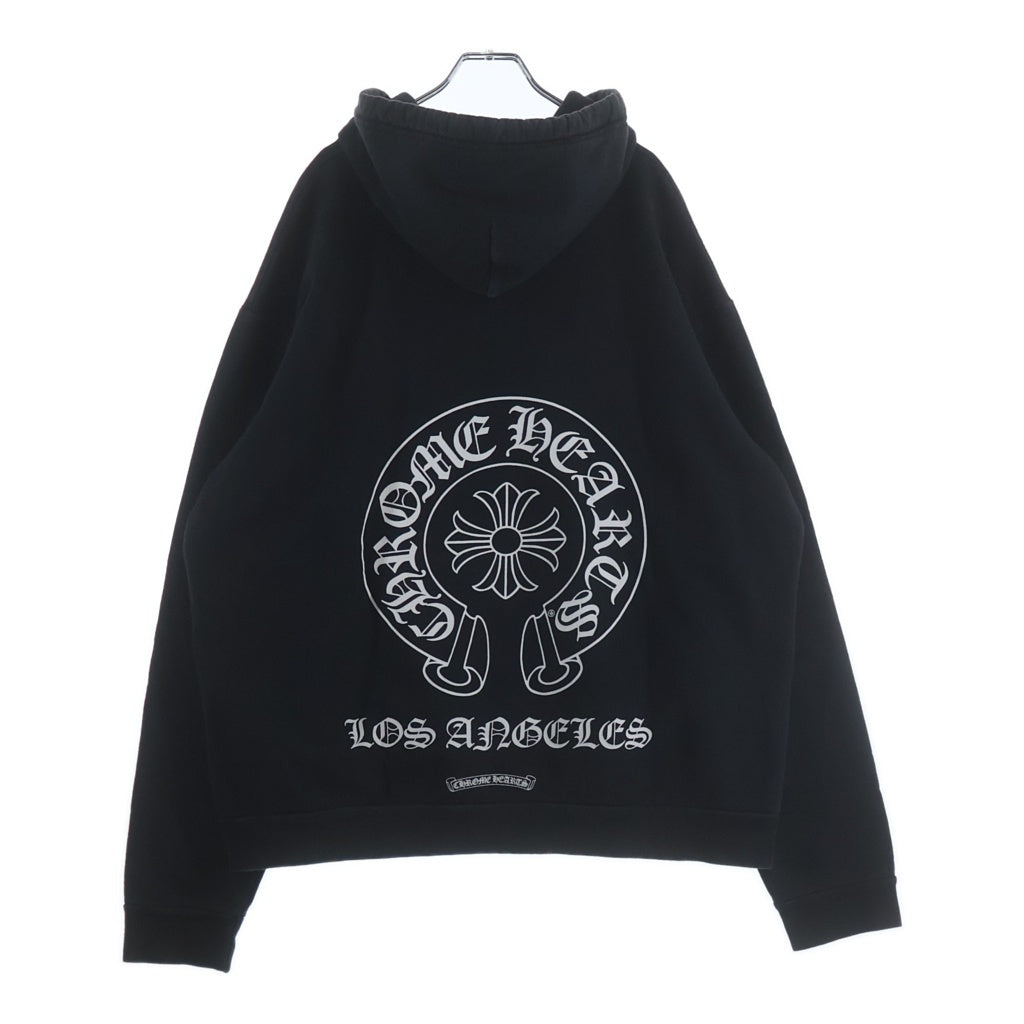 CHROME HEARTS(クロムハーツ) SWTSHRT HD Los Angeles LTD ロサンゼルス限定 バックホースシュープリント プルオーバーパーカー フーディー ブラック